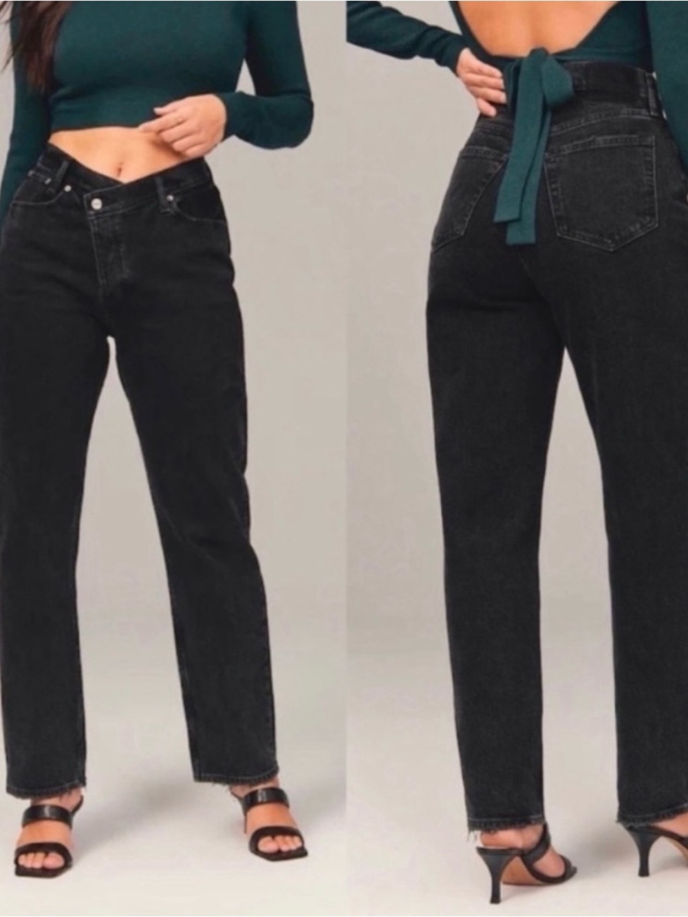 Abercrombie & Fitch Black Straight-Leg Jeans